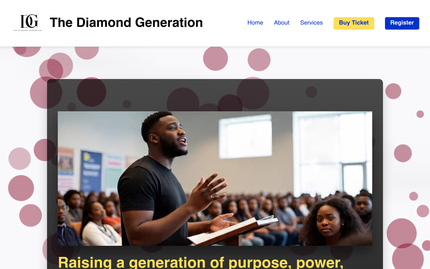 The Diamond Generation — live website screenshot